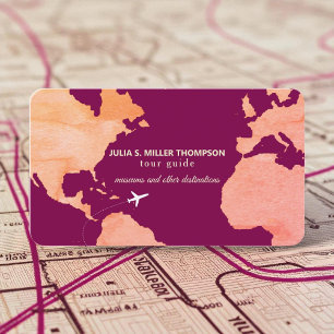 Cartão de Visita para Guias Turísticos com Mapa 