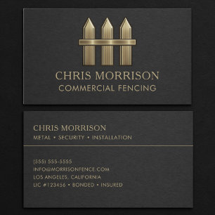 Cartão de Visita para Negócios de Cercas Comerciai