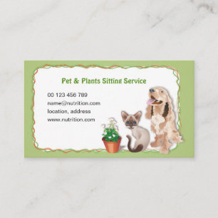 cartão de visita para o animal de estimação & a