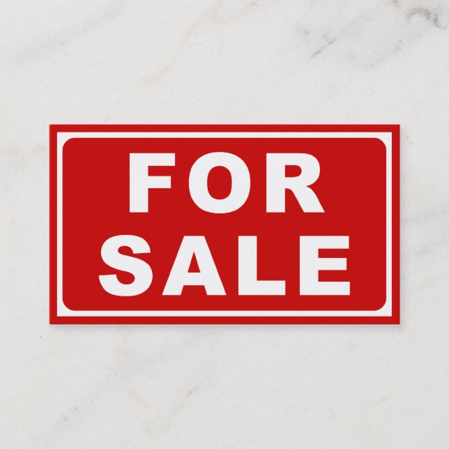 Cartão De Visita PARA o sinal da VENDA (Frente)