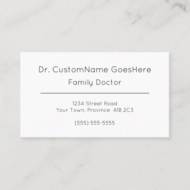 Cartão de visita para profissional médico simples (Frente)
