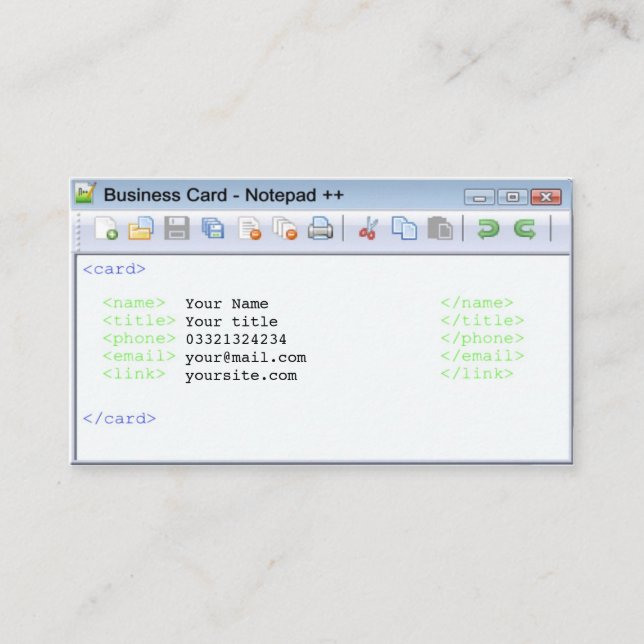 Cartão de visita para programadores, colaboradores (Frente)
