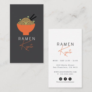 Cartão de Visita para Restaurante de Ramen Gray Mí