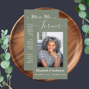 Cartão De Visita Para sempre em nossos corações Foto oração funerár