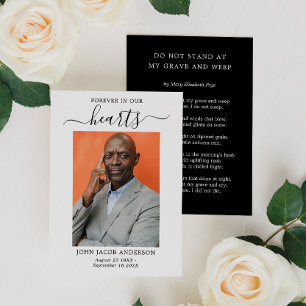 Cartão De Visita Para Sempre No Nosso Cartaz De Oração Funeral