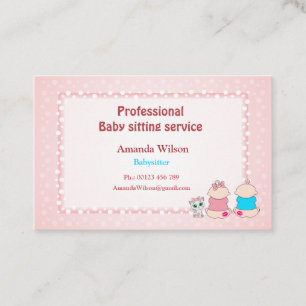 Cartão de visita para serviço de babá