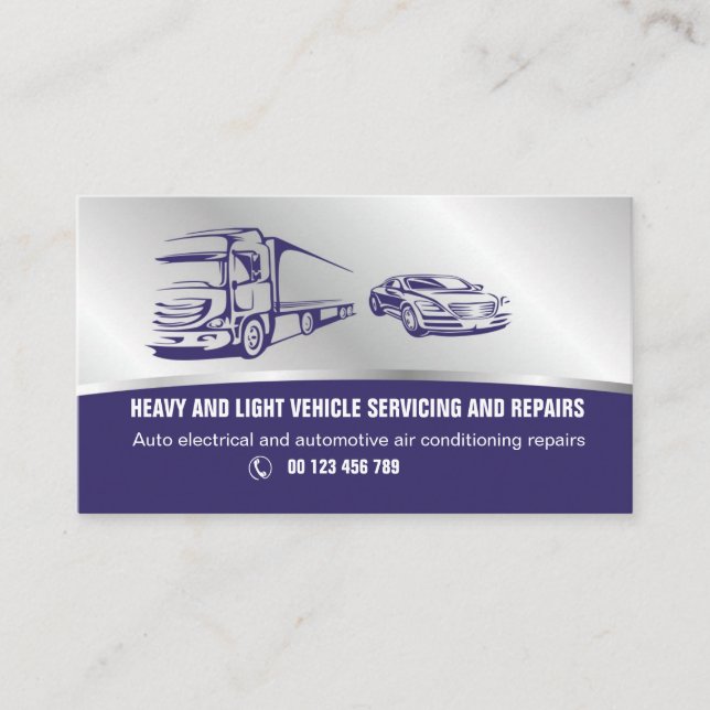Cartão de visita para serviços automotivos (Frente)