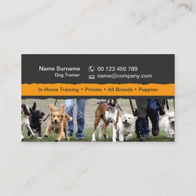 cartão de visita para treinadores de cães (Verso)