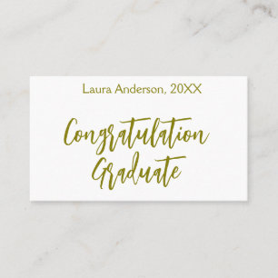 Cartão De Visita Parabéns graduado nome dourado turma 20XX si