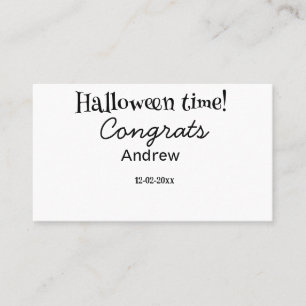 Cartão De Visita Parabéns no Halloween adicionar nome data ano grad
