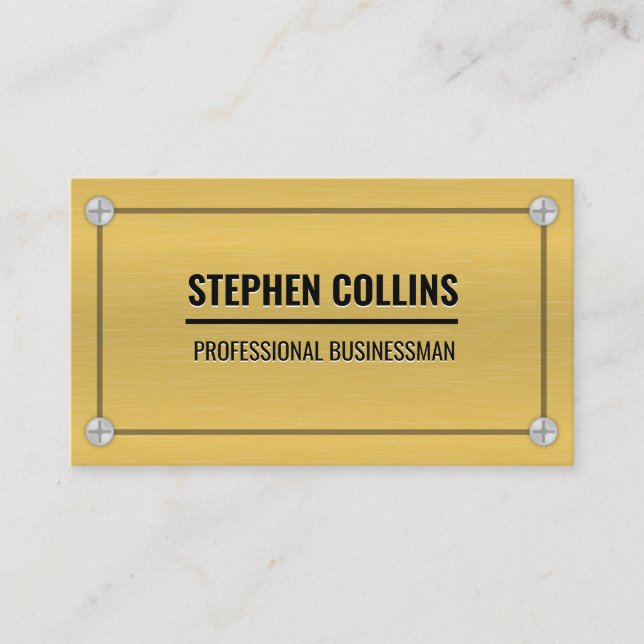 Cartão De Visita Parafusos e metal de alumínio (Frente)