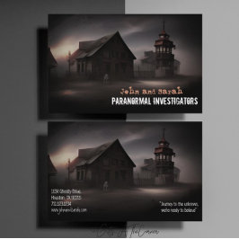 Cartão De Visita Paranormal Investigador Ghost Town White Dog