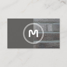 Cartão De Visita Parede de duas cinzas monográficas elegantes