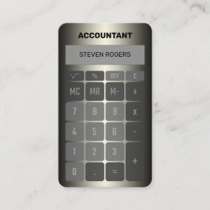 Cartão De Visita Paredes falsas das calculadoras metálicas
