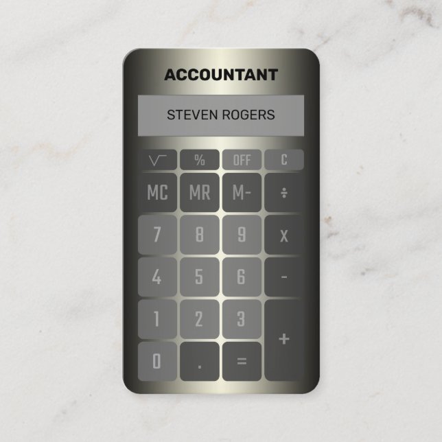 Cartão De Visita Paredes falsas das calculadoras metálicas (Frente)