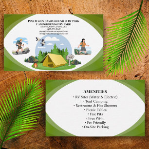 Cartão De Visita Parque de Campismo ao Ar Livre Layout Rústico