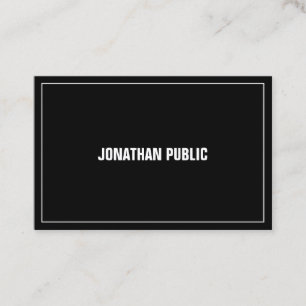 Cartão De Visita Parte superior simples branca preta moderna