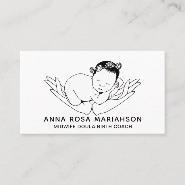 Cartão De Visita *~* Parteira de Aniversários Gravidez Doula Nanny (Frente)