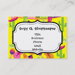 Cartão De Visita Partido Fiesta Sombrero Limões Violão Maraca Sagua