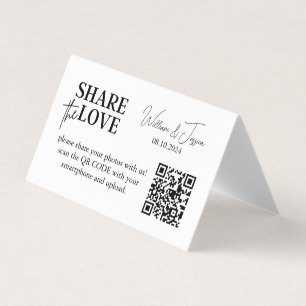 Cartão De Visita Partilha Minimalista Do Código Qr De Amor Fotos