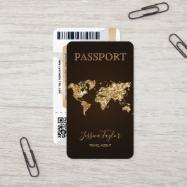 Cartão De Visita Passaporte de Viagem Makeup World Map Boeing