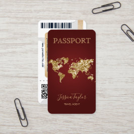 Cartão De Visita Passaporte de Viagem Makeup World Map Boeing