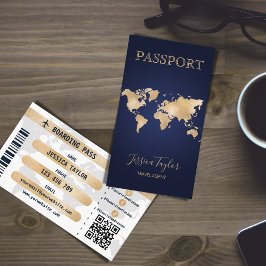 Cartão De Visita Passaporte de Viagem Makeup World Map Boeing