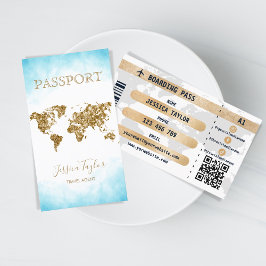 Cartão De Visita Passaporte de Viagem Makeup World Map Boeing