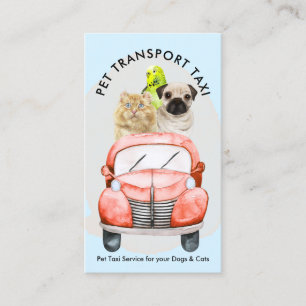 Cartão De Visita Pássaro de Gato de Cachorro Azul Transbordado