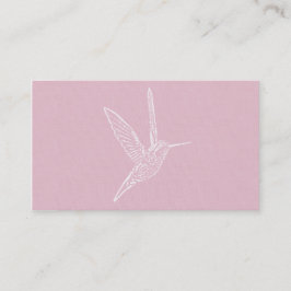 Cartão De Visita Pássaro Humino Rosa e Branco