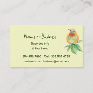 Cartão De Visita Pássaro Hummingbird