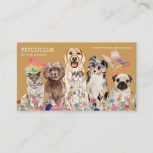 Cartão De Visita Pássaro Pássaro Pet Veterinário de Gato Amarelo