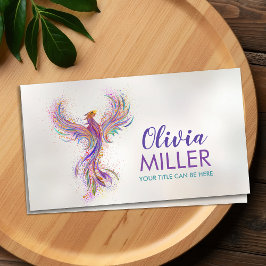 Cartão De Visita Pássaro Phoenix Ascensão colorido