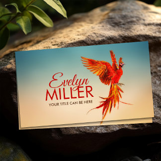 Cartão De Visita Pássaro Phoenix Ascensão de Fogo Mítico
