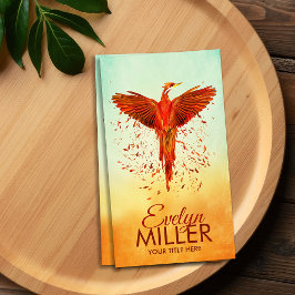 Cartão De Visita Pássaro Phoenix Ascensão de Fogo Mítico