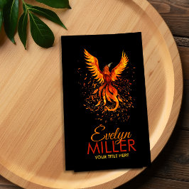 Cartão De Visita Pássaro Phoenix Ascensão de Fogo Mítico