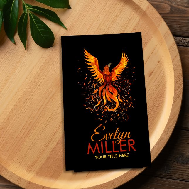 Cartão De Visita Pássaro Phoenix Ascensão de Fogo Mítico (Criador carregado)