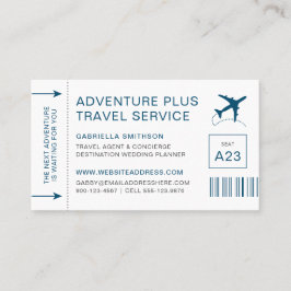 Cartão De Visita Passe de Embarque do Planejador de Destino do Agen