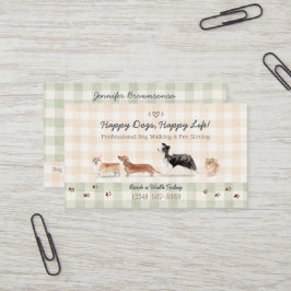 Cartão De Visita Passeador de Cães Aquarela Aconchegante Pet Sittin