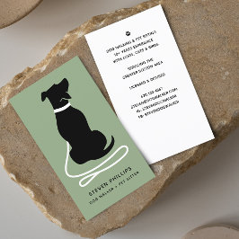 Cartão De Visita Passeador de Cães Cuidador de Cães Silhueta Modern