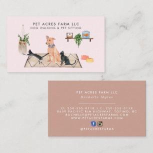 Cartão De Visita Passeador de Cães Pet Sitter Aquarela