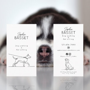 Cartão De Visita Passeio de Cachorro Moderno, Cuidador de Animais M