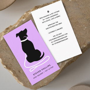 Cartão De Visita Passeio de Cães Silhueta Moderna Cuidado de Cães