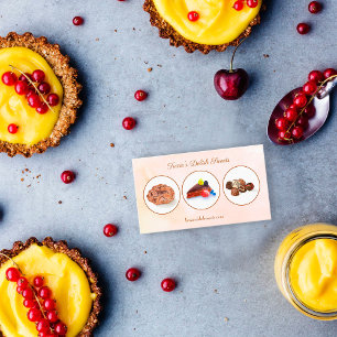 Cartão De Visita Pasta de Desserts de Chocolate de Aquarela