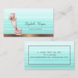 Cartão De Visita Pasta de Flores de Bag com Tubagem de Aquarela