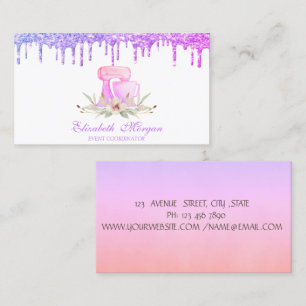 Cartão De Visita Pasta de Misturadores de Bolo com Glitter