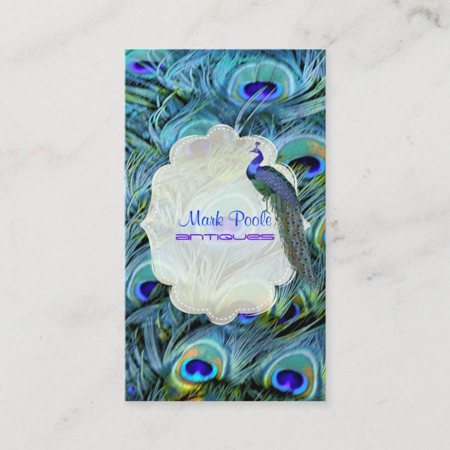 Cartão De Visita Pasta de Peacock PixDezines (Frente)