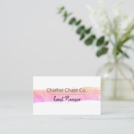 Cartão De Visita Pastas Rosa Aquarela Moderna Personalizada