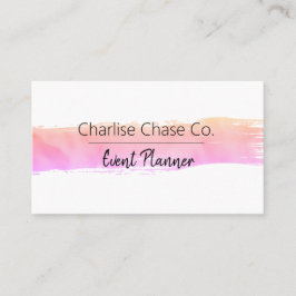 Cartão De Visita Pastas Rosa Aquarela Moderna Personalizada