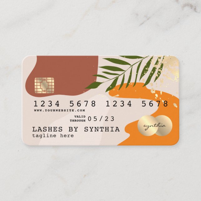 Cartão De Visita pastel abstrato mínimo moderno (Frente)